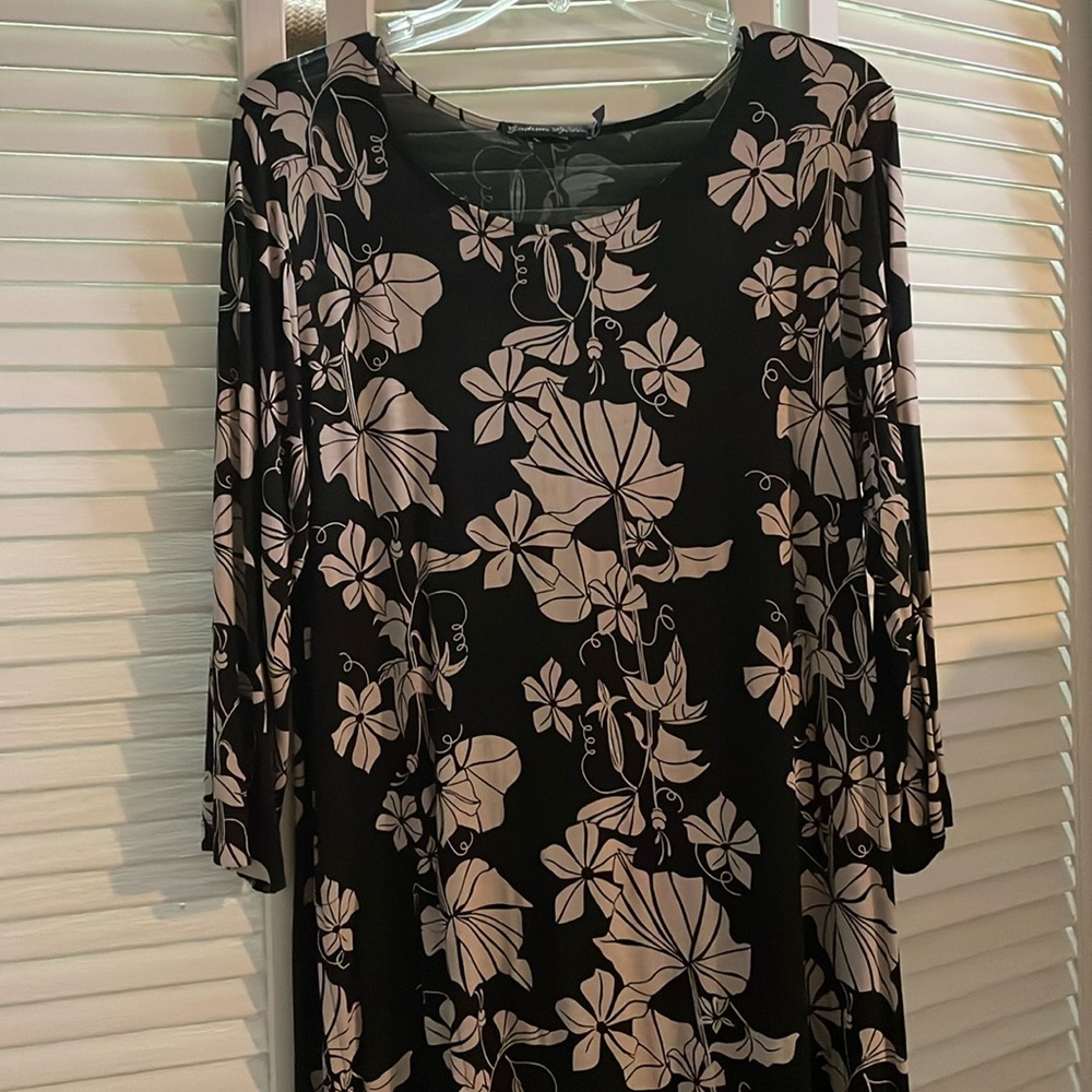 Gudrun Sjoden black and white print floral dress M